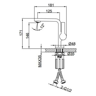 Смеситель для раковины Frap F1088-3 Золотой сатин